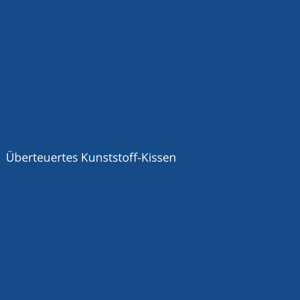 &Uuml;berteuertes Kunststoff-Kissen